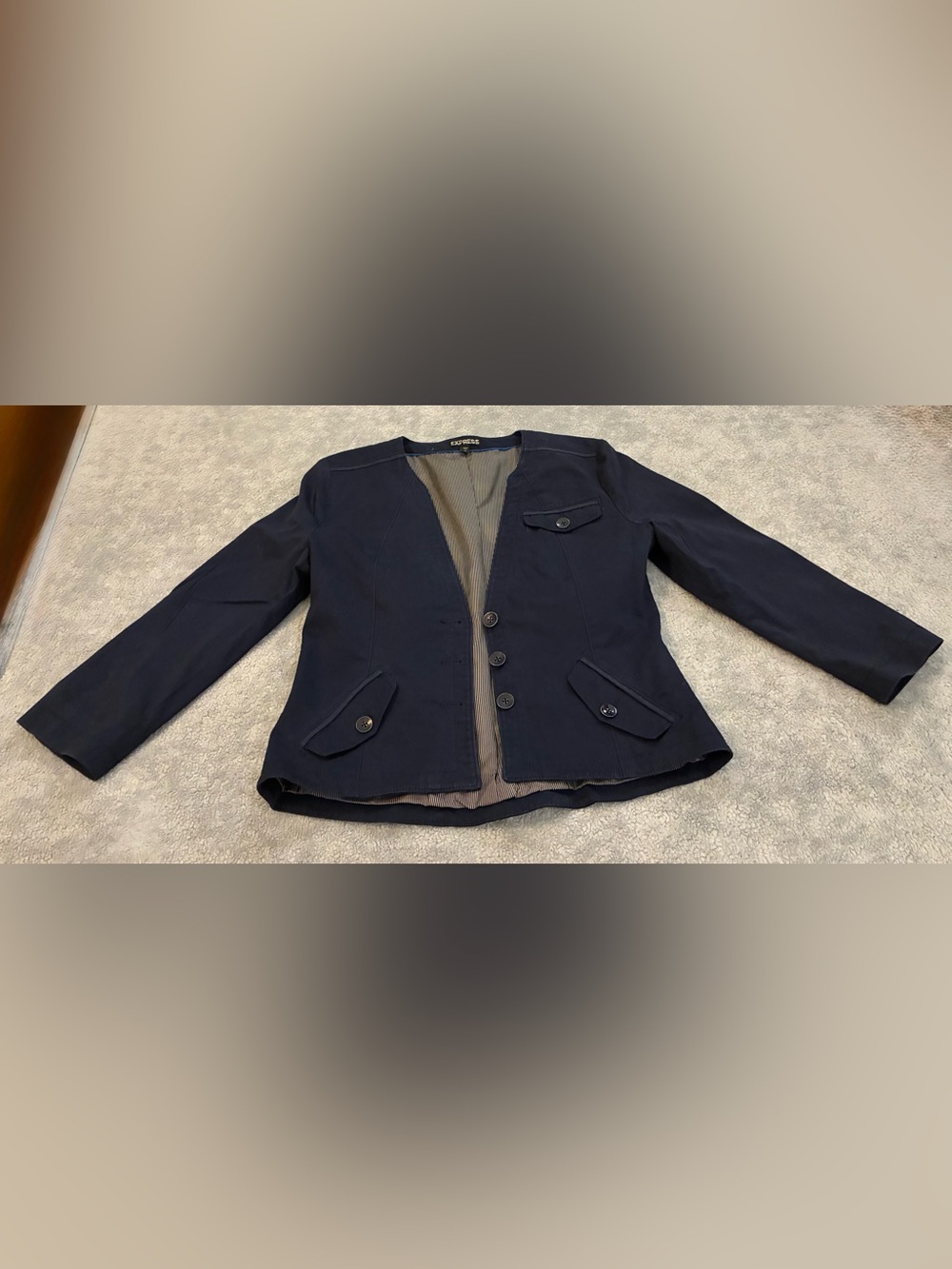 Classic Navy Women's Blazer Jacket by Express Size 10